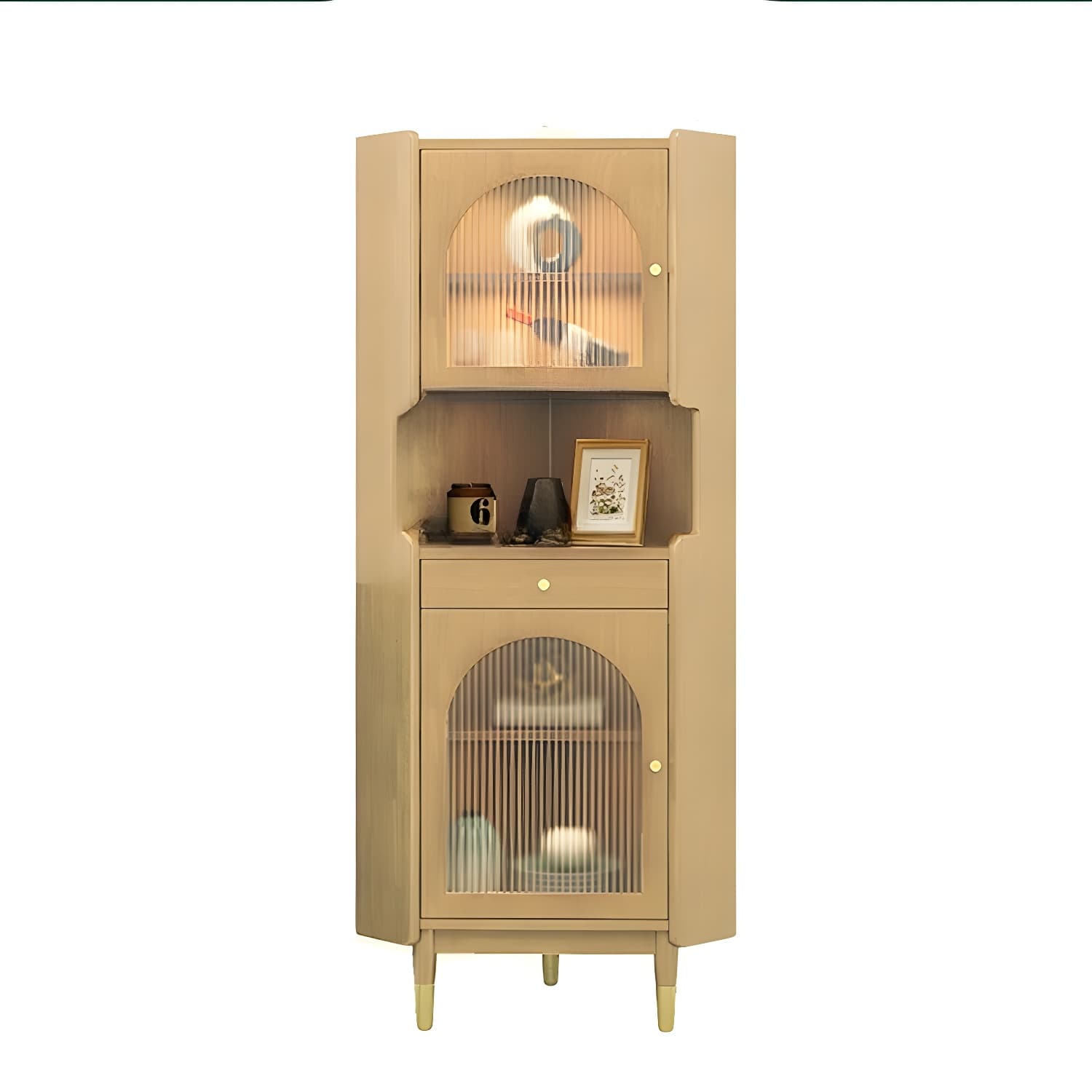 17'' Wood 1-Drawer Accent Cabinet Modern Wood Corner Cabinet with Legs - image 3