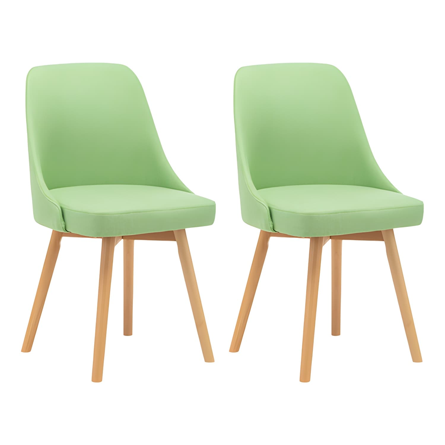 Upholstered Armless Dining Chairs Scandinavian Side Dining Chairs with Wood Legs - image 4