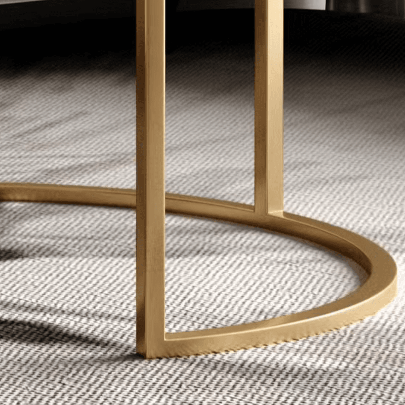 Nested Orbicular Board Game Coffee Table with Framework Base for Foyer Use - image 8