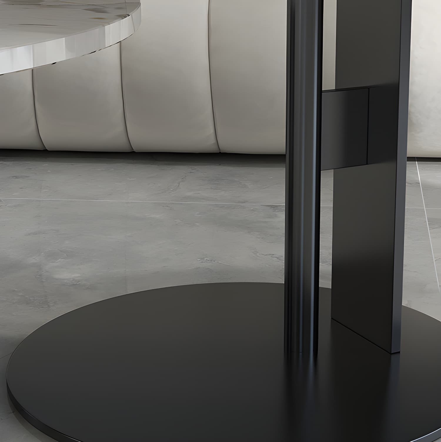 Pedestal Cocktail Table Contemporary Slate Top Coffee or End Table - image 10
