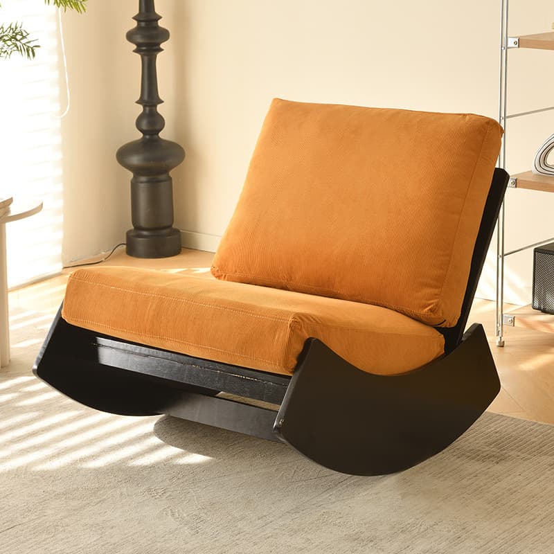 Modern Simple Style White/Lime Green/Grey Upholstered Cushioned Living Room Rocking Chair - image 10