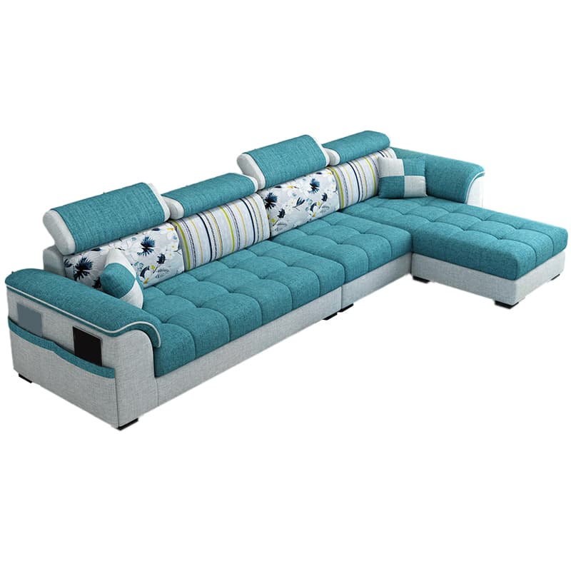 Modern Reversible L-Shape Sectional Sofa with Pillow Top Arm Design and Adjustable Headrest