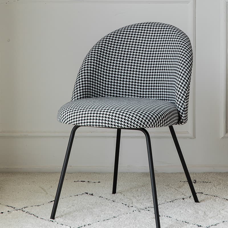 Unwavering Textile Upholstered Side Chair with Solid Back and Foot Pads for Dining Room in a Lavish Style - image 4
