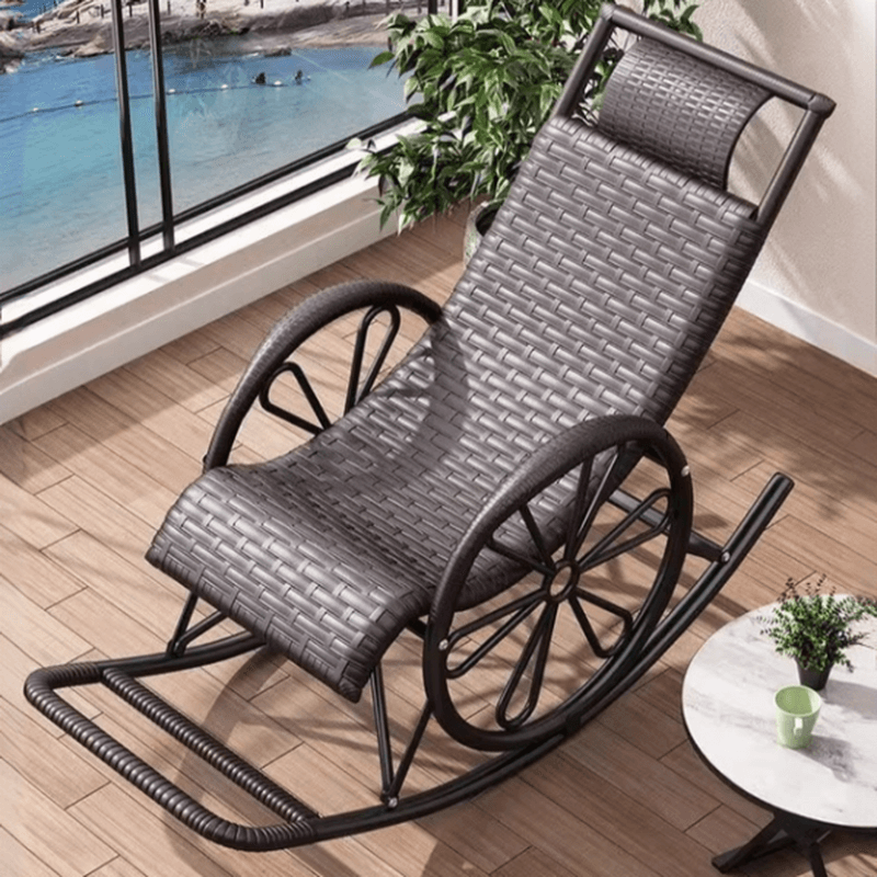 Craftsman Cane Porch Rocker with Round Arm - image 12