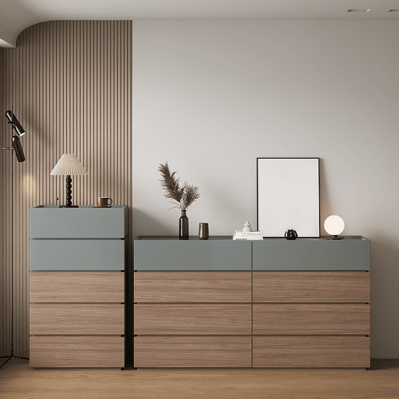 Modern Simple Style Timber Double Dresser/Semainier with 8 Drawers/5 Drawers, Vertical/Horizontal - image 8