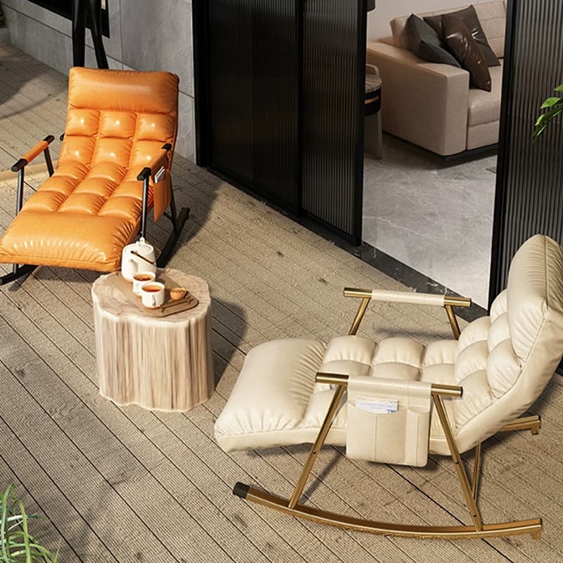 Chic Indoor Modern Rocking Chair - Upholstered, with Tuft and Track Arms, Seats One - image 10