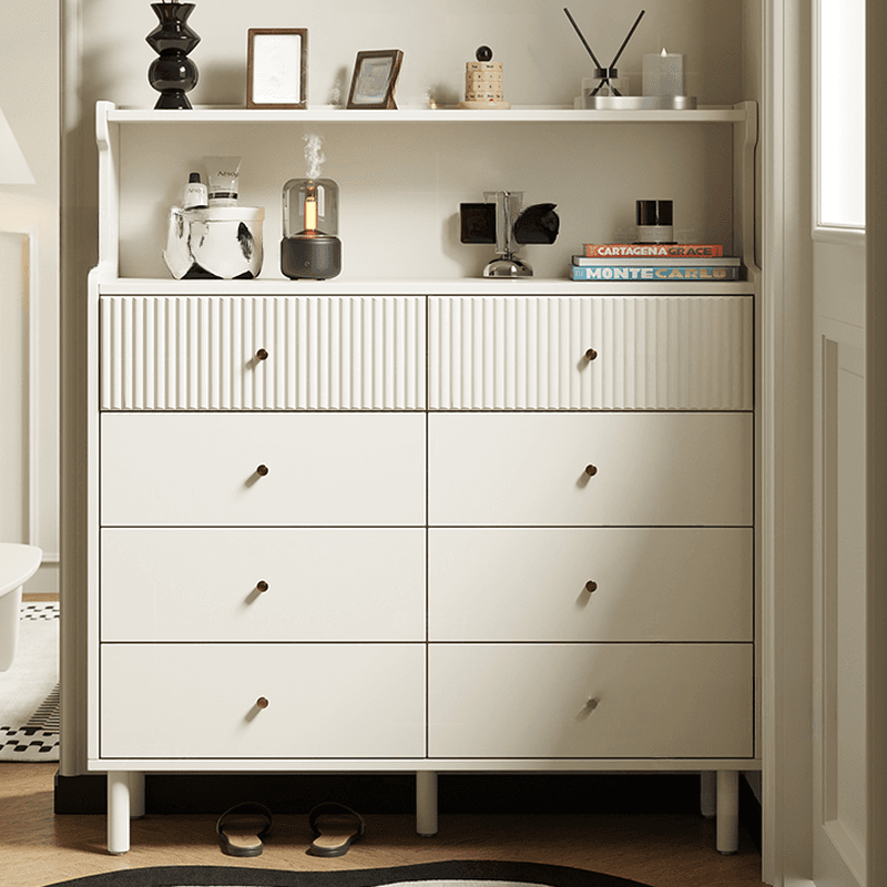 Chalk Casual Raw Wood Console Dresser/Bachelor Chest with Shelves, 8 Drawers/4 Drawers, Vertical Orientation - image 3