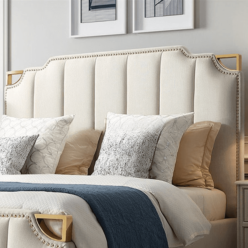 No Distressing Twin XL/Full/Queen Panel Headboard with Nailhead Border, Portman Shape, Sponge Fill, Wall Mounted, Low Height - image 7