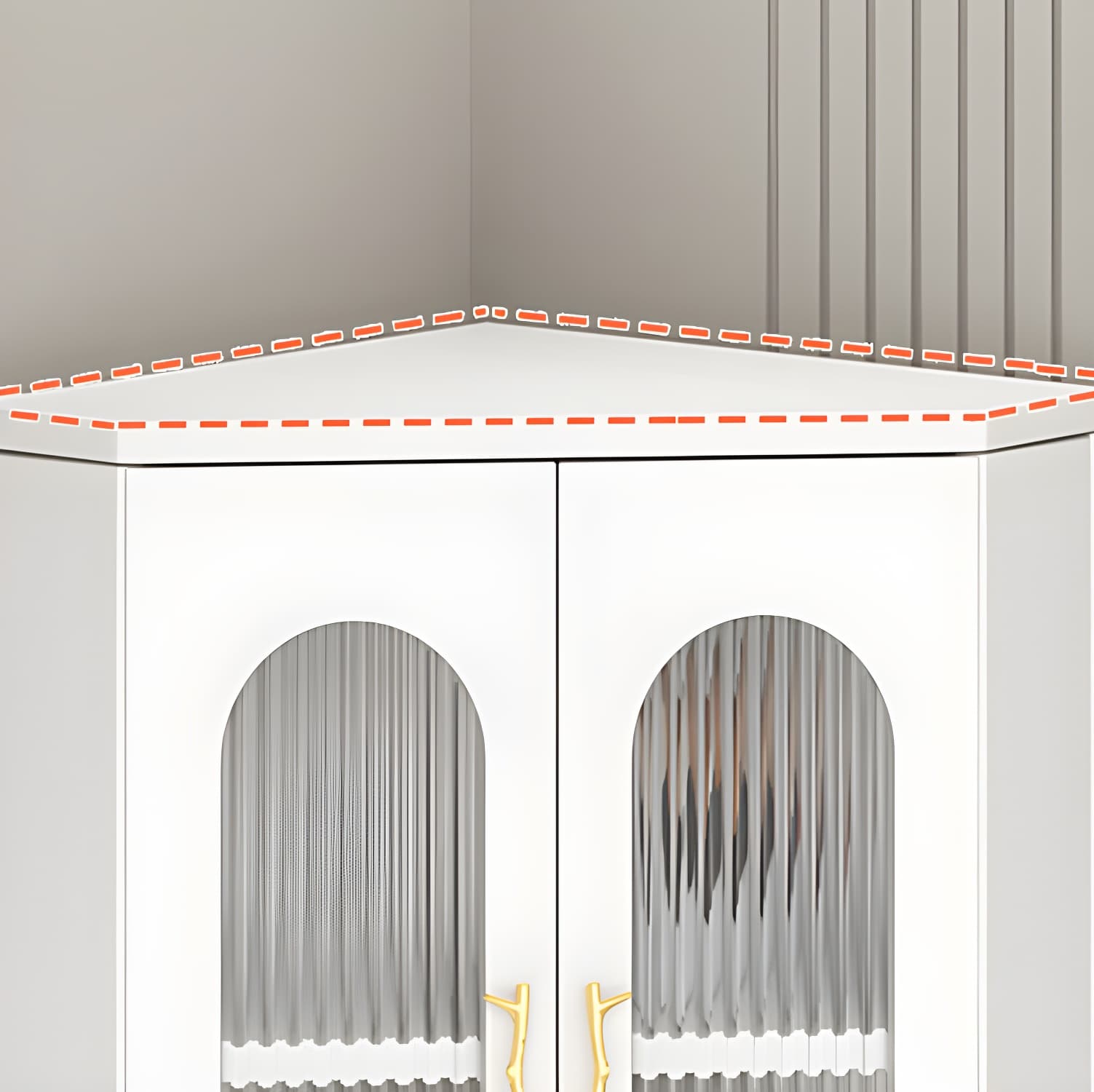 Corner Glam Accent Cabinet with Metal Base and Glass Doors, 4 Interior Shelves, and 1 Exterior Shelf - image 7