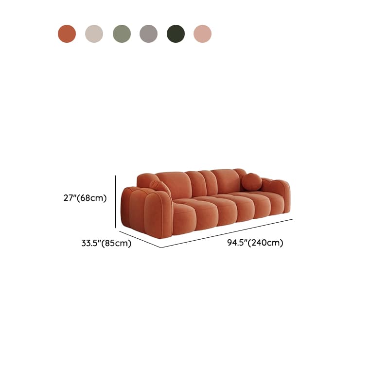 Modish Solid Color Standard Sofa Stain Resistant/Water Resistant Dove Grey/Apricot Color/Mocha with 2 Pillows & Armrest for 4 Person/3-seater - image 16