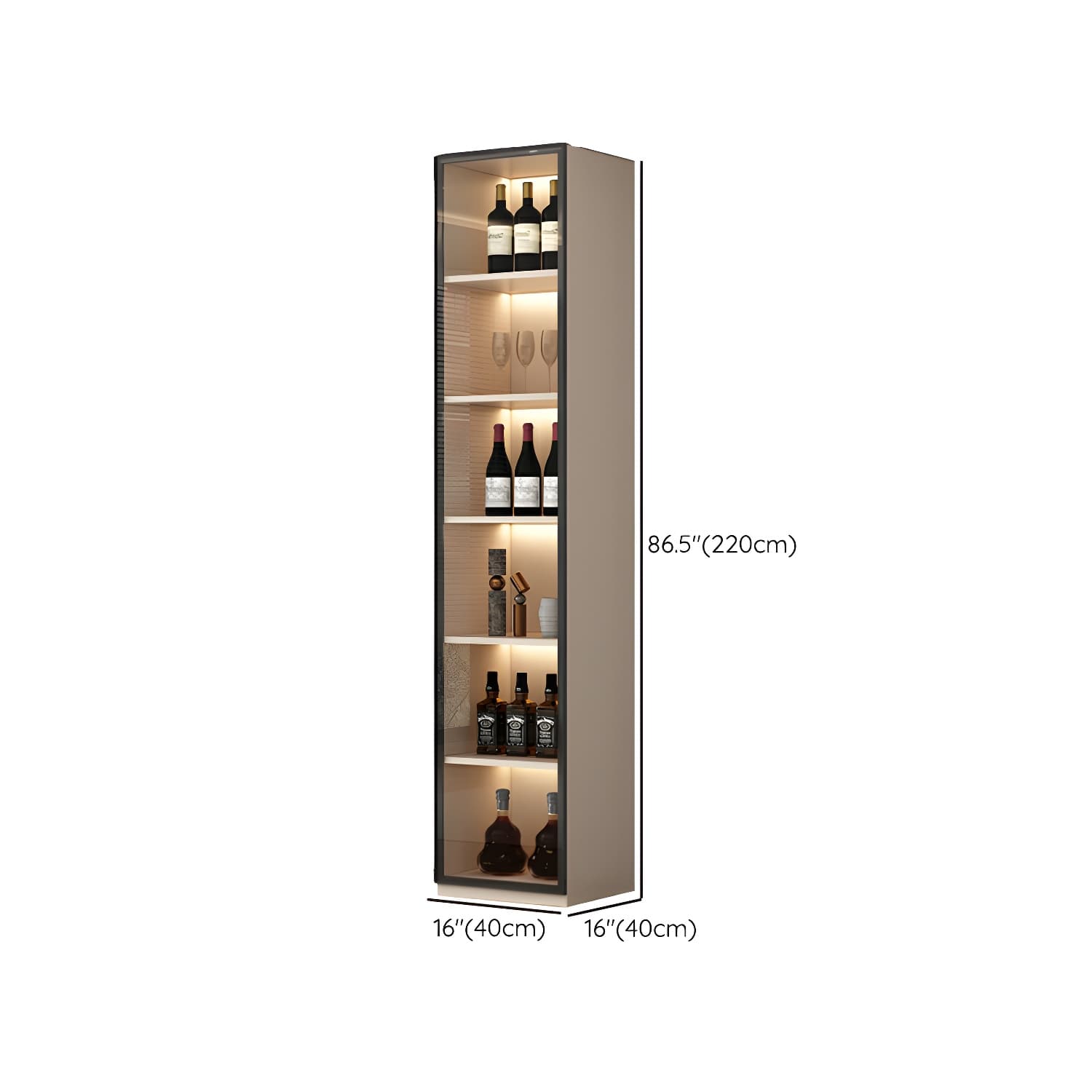 Off-White Contemporary Wood Buffet Sideboard with Cabinets and Shelves - image 16