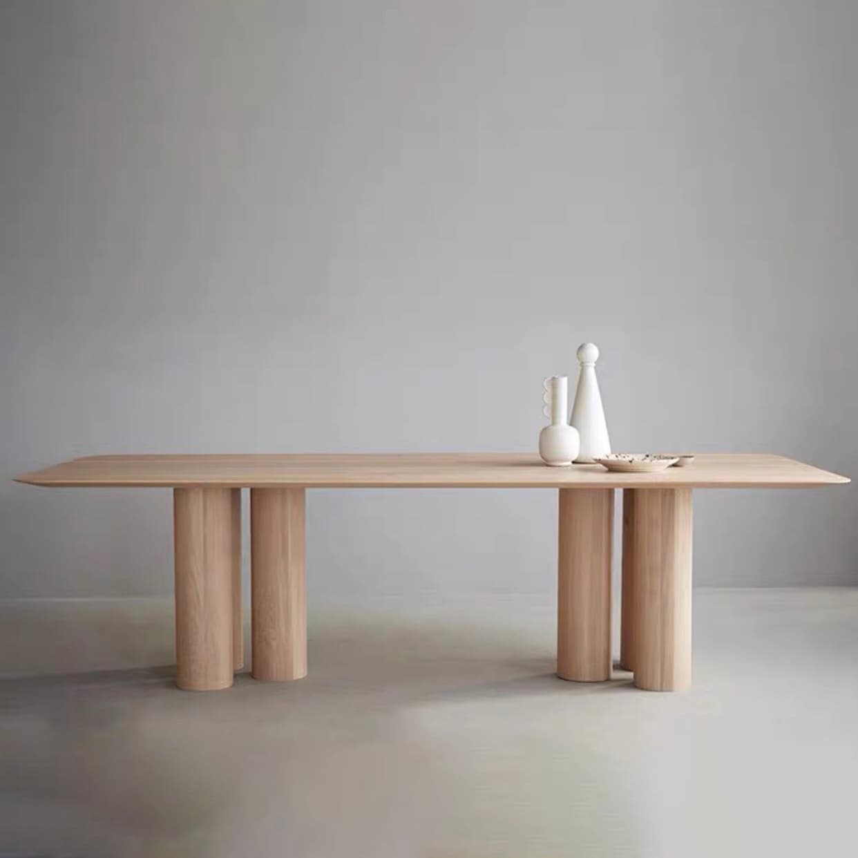 Rectangle Shape Casual Dining Table Solid Wood Fixed Table for Kitchen - image 8