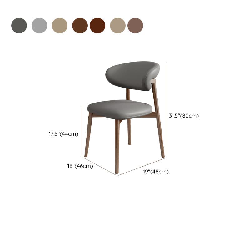 Modish Faux Leather/Upholstered Side Chair with Stable Legs - image 20