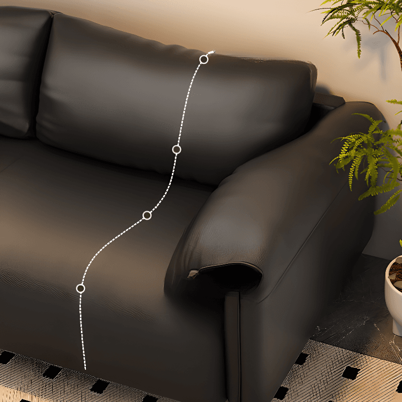 Modern Solid Color Tear Resistant Standard Sofa/Loveseat in Black/Ivory for 3-seater/Seats 2 - image 5