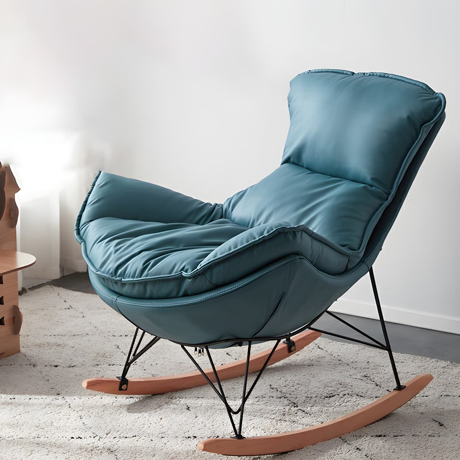 36" Wide Upholstered Removable Rocking Accent Chair with Light Legs