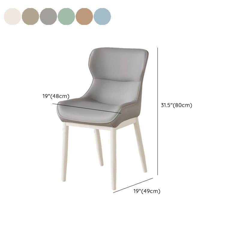 Contemporary Dinette Armless Chair with Solid Back Panel, Upholstered in Steel and Foot Pads - image 11