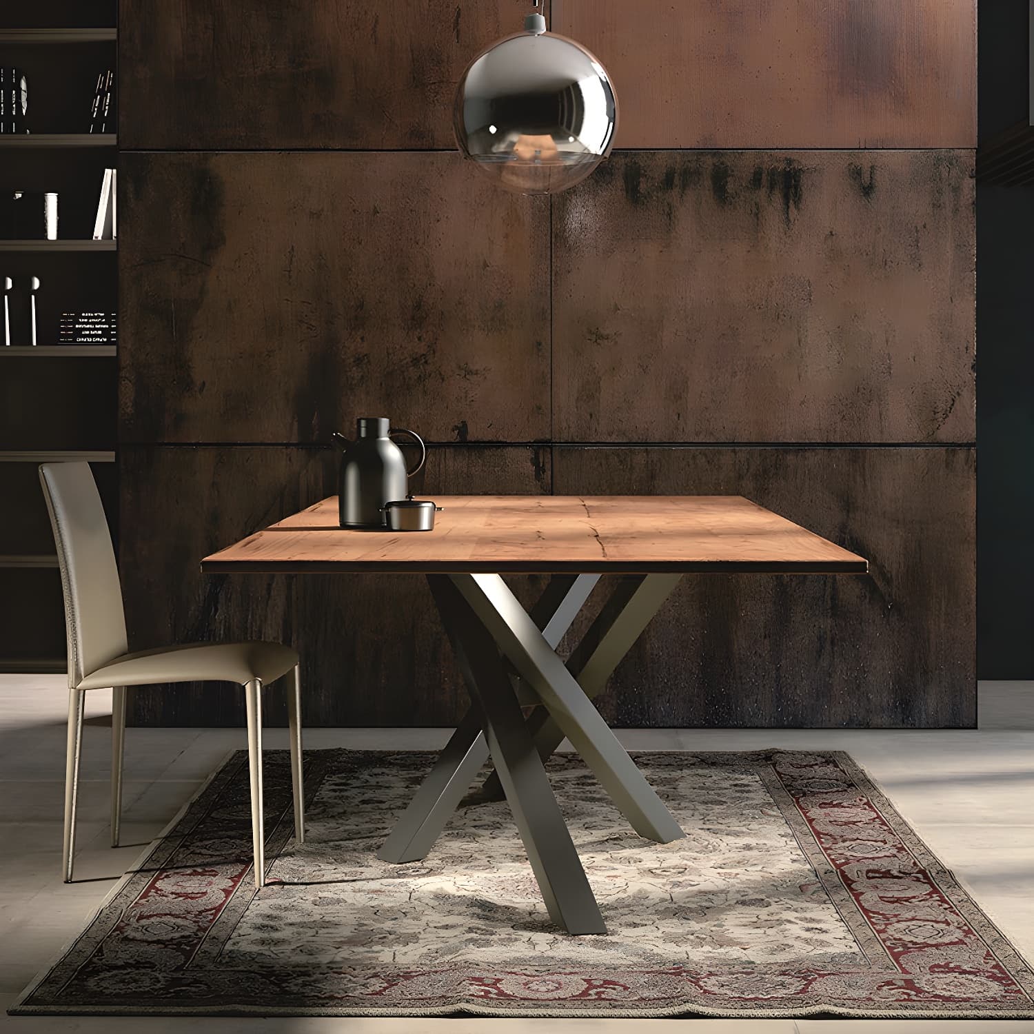 Rectangle Luxury Style Dining Table Solid Wood Fixed Table for Kitchen - image 10