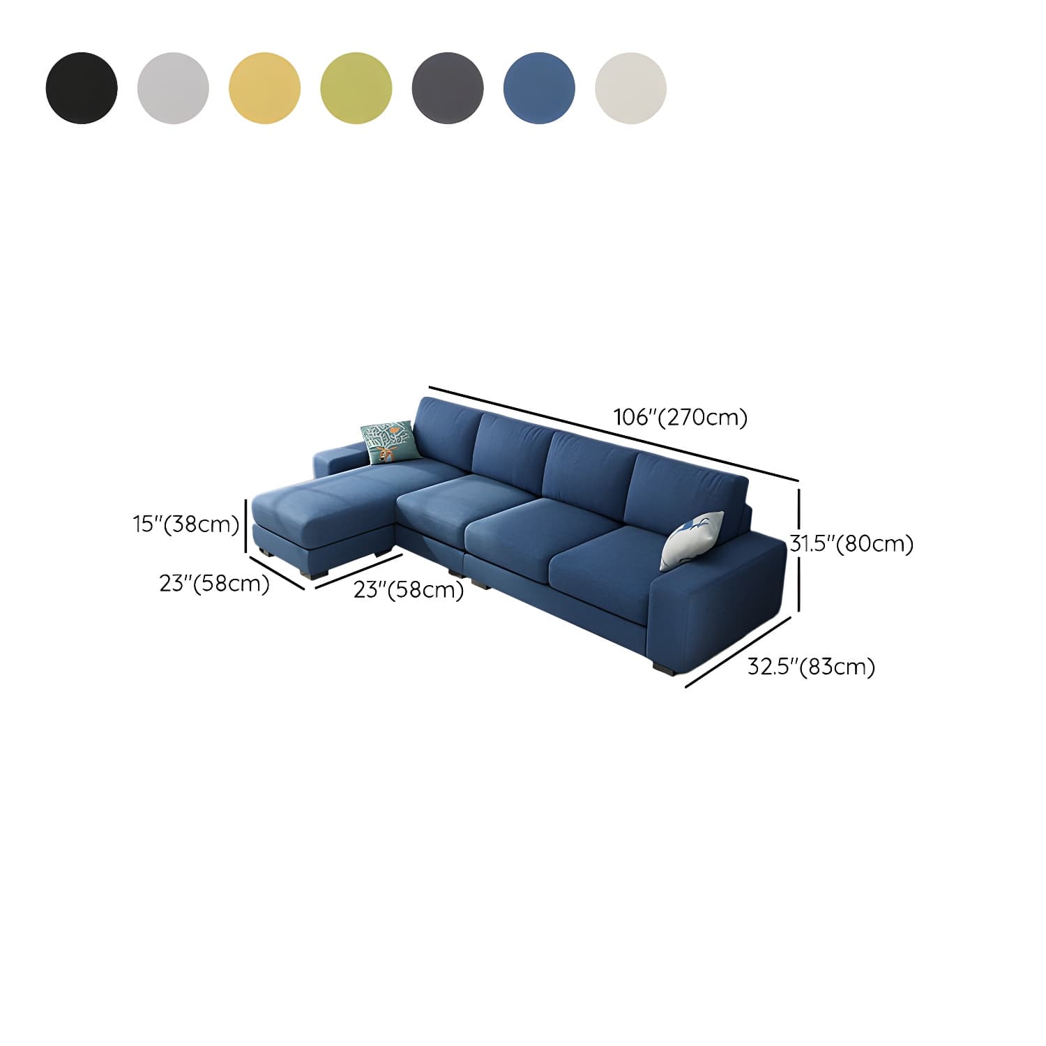 Scandinavian Wood Frame Straight Sofa with Cushion Back and Slipcover in 3 Piece Set - image 26