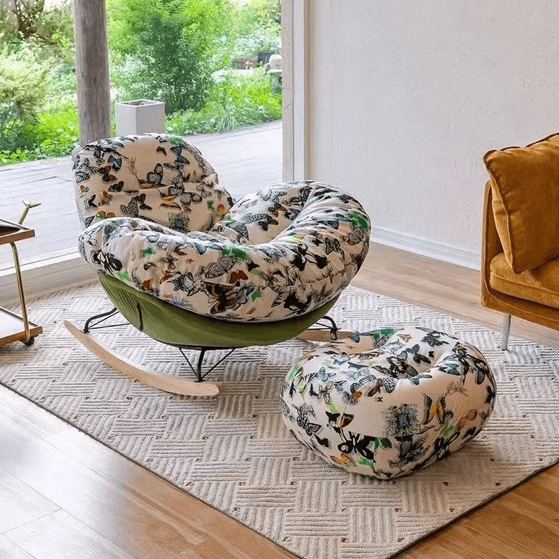 Modern Scratch-tolerant Upholstered Rocking Chair with Padded Comfort - image 10