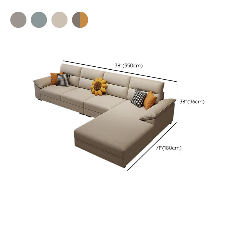 Scandinavian Wood Seats 4 Large (Over 109 in.) Pillow Top Arm Sofa Chaise - image 19