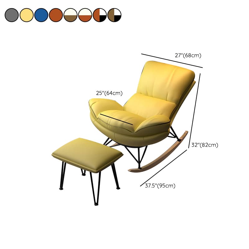 Stylish Upholstered Indoor Rocking Chair with Natural Wood Legs - image 20