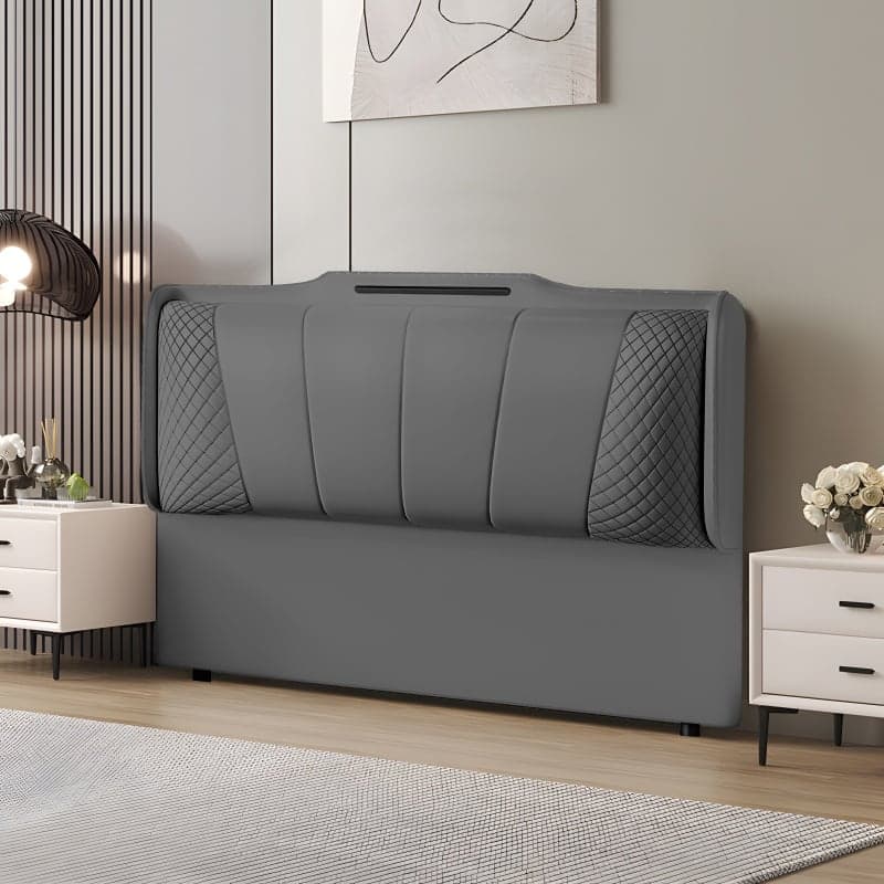 Simplistic Style Queen Wingback Headboard with Camelback Shape in Pine Wood, No Distressing, Featuring Sponge Upholstery and Standard Height - image 3