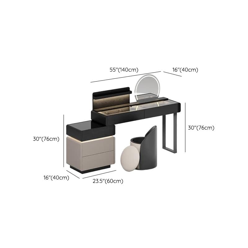 Multi-Purpose Vanity Set with Lighting, Scalable 2-in-1 Design, Push-Pull Function, Adjustable Touch, and Brightness - image 13