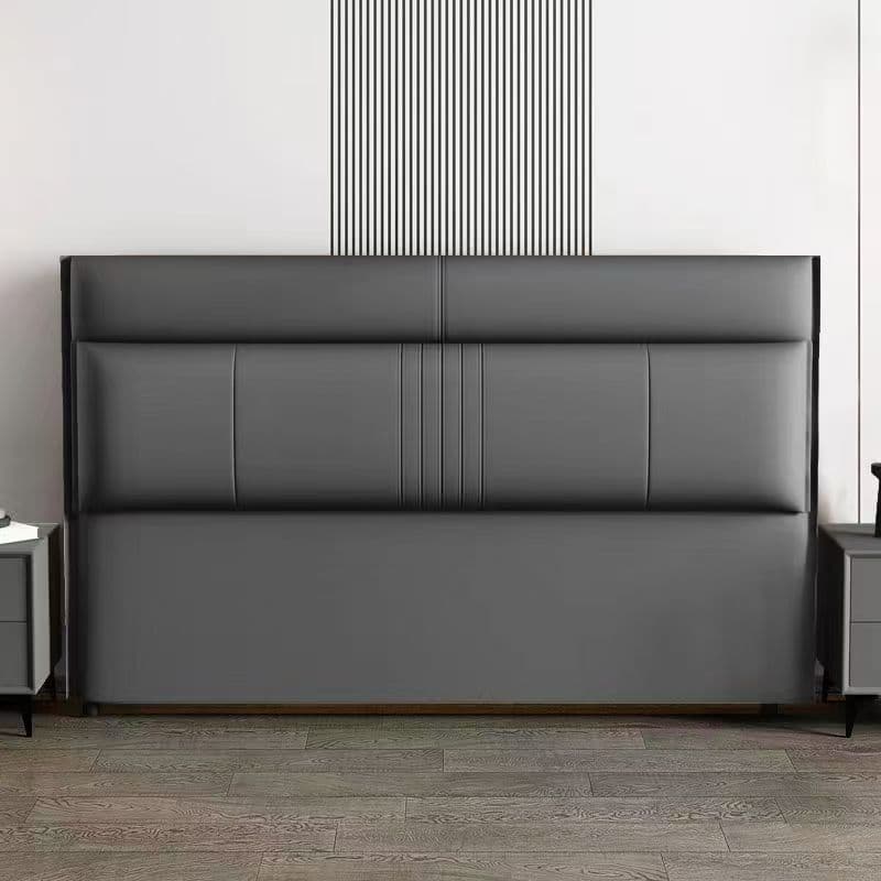 Trendy Panel Headboard in Natural Wood with No Distressing, Rectangle Shape for Queen/Full Bed, Featuring Sponge Upholstery and Standard Height - image 4