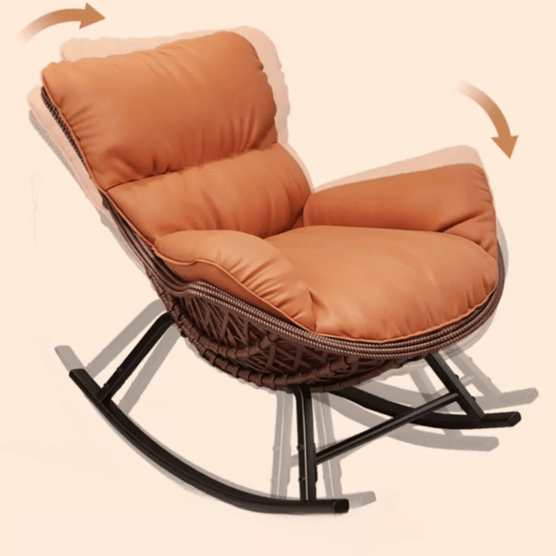 Simple Upholstered Rocking Seat with Scratch-tolerant Padded Design and Ottoman - image 12