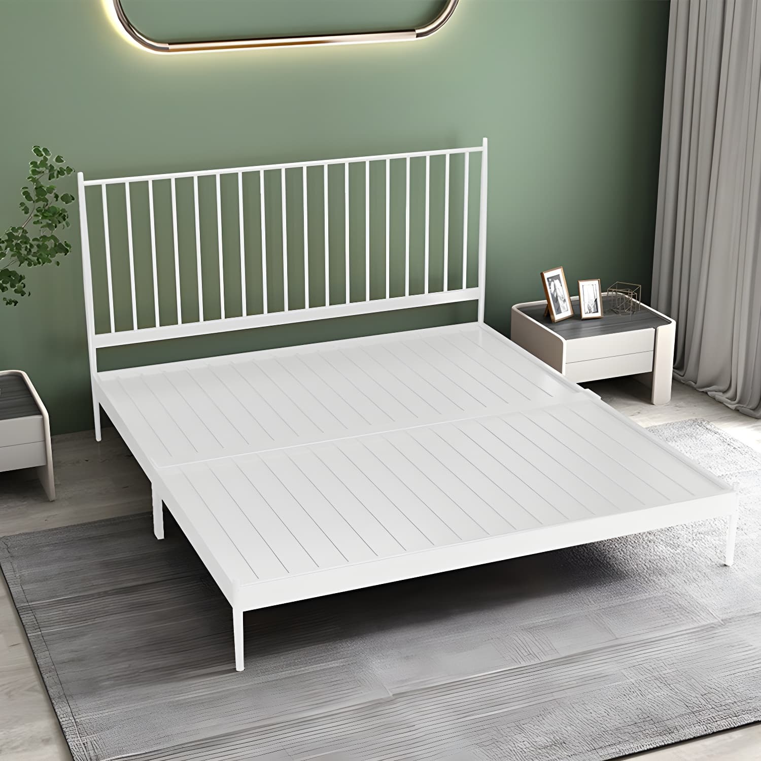 Modern Style Metal Material Includes Headboard Gold/white/black Bed - image 3