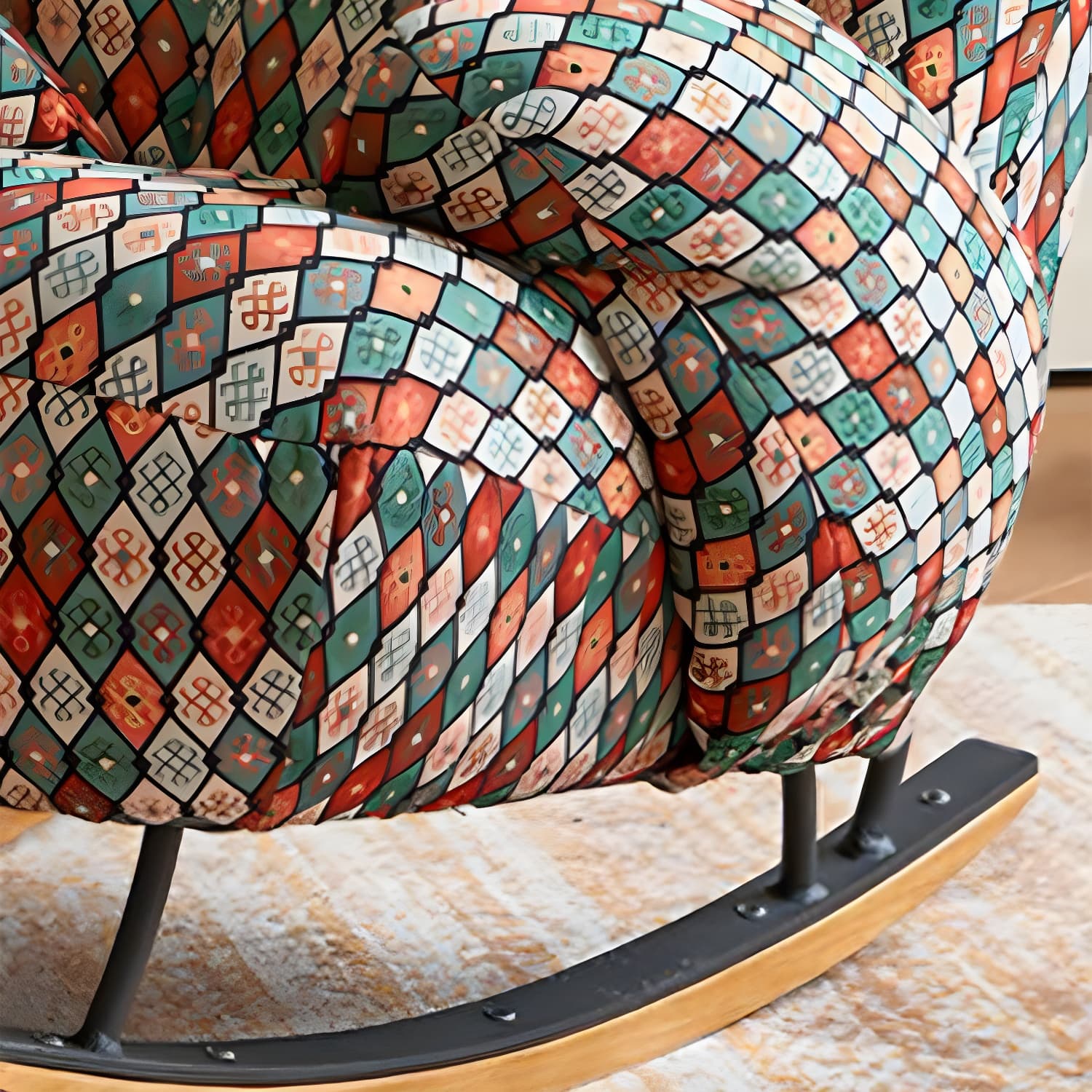 Spindle Living Room Contemporary Reclining Upholstered Rocking Accent Chair - image 19