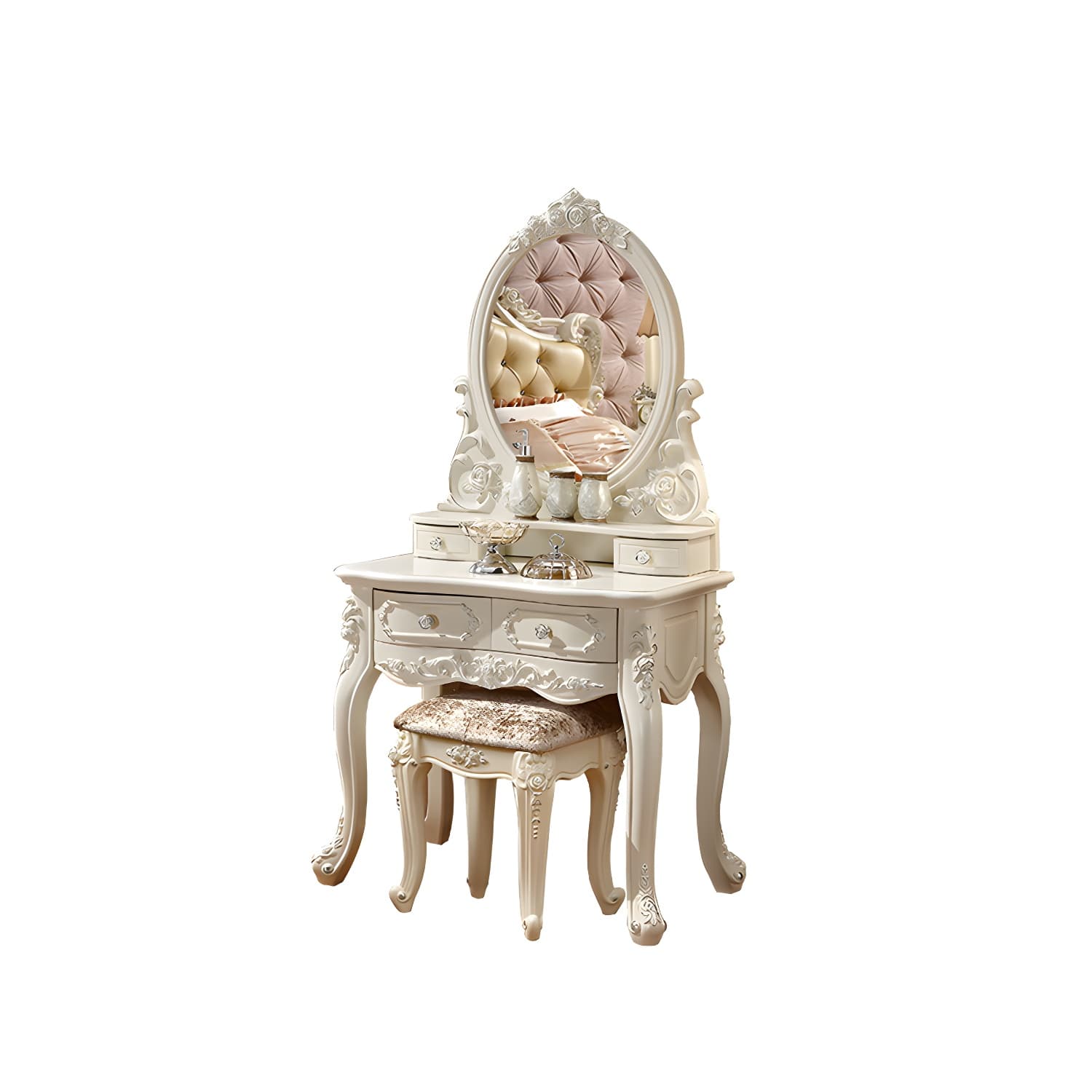 Victorian Makeup Vanity Desk Wood Makeup Vanity Set with Drawer - image 8