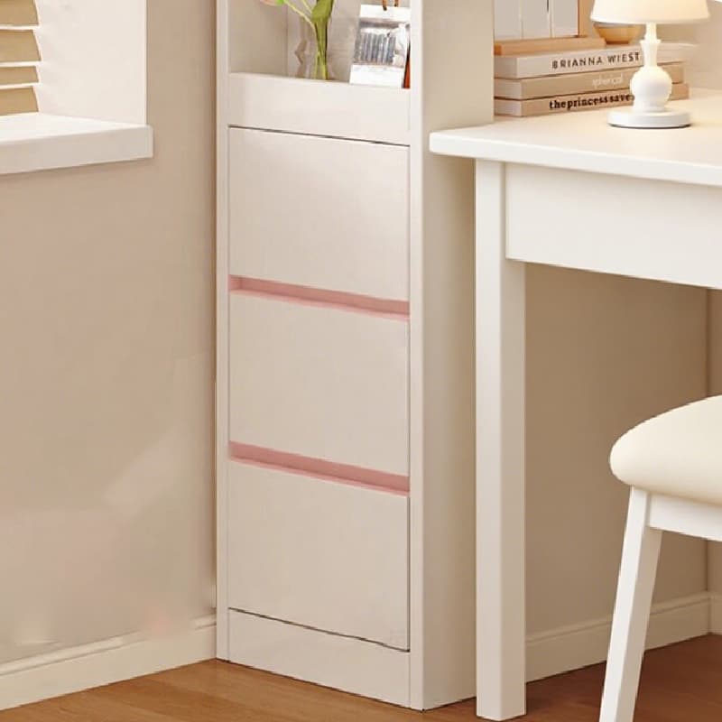 Modern Simple Style Rectangular Detached Decorative Cabinet with 3 Exterior Shelves, Composite Wood Countertop in Chalk, and Soft Close Drawer - image 6