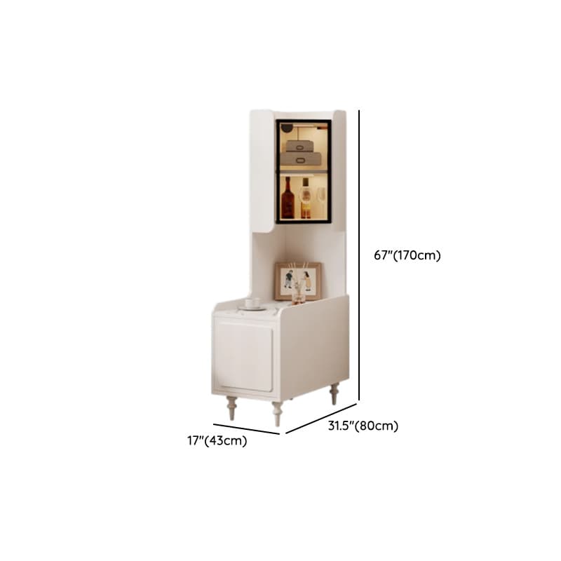 Scratch-immune Accent Cabinet with 2 Exterior Shelves, Sintered Stone Countertop, Glazed Door, Stain Resistant, and LED Lighting - image 9