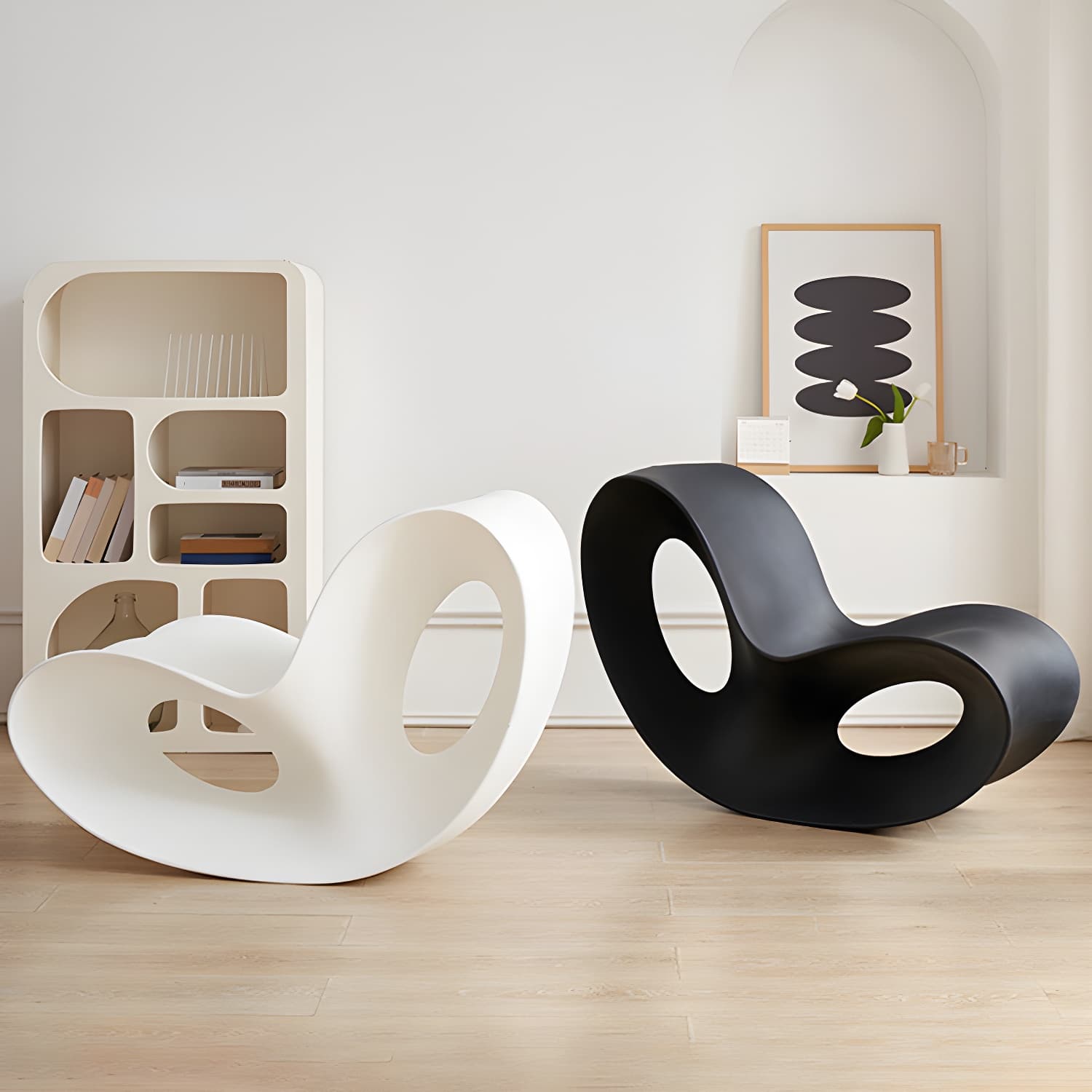 Contemporary Rocking Chair Acrylic Solid Color Indoor Rocking Chair without Armrest - image 14