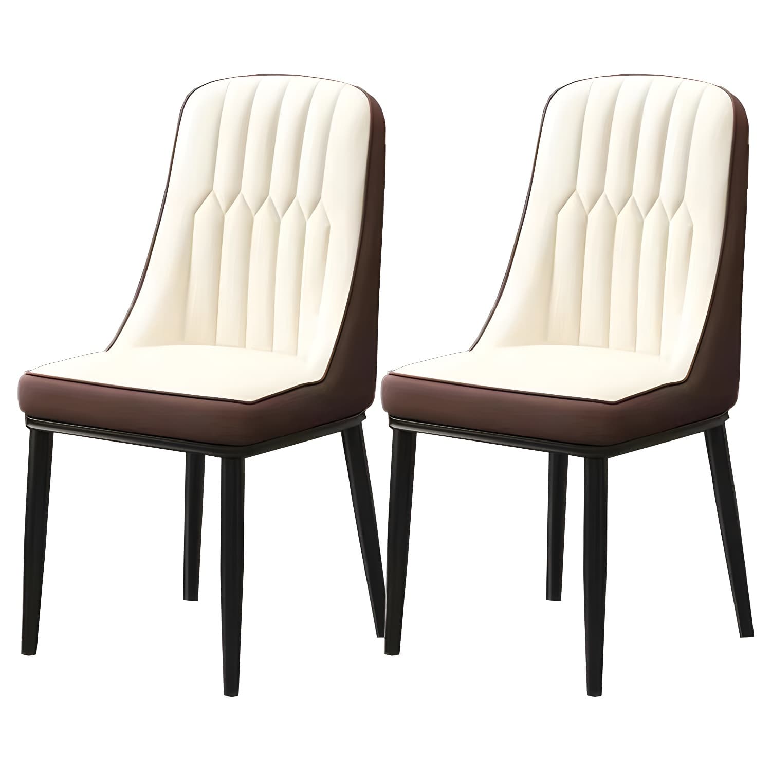 Glam Parsons Dining Side Chair Leather Indoor Dining Chair with Metal Legs - image 3