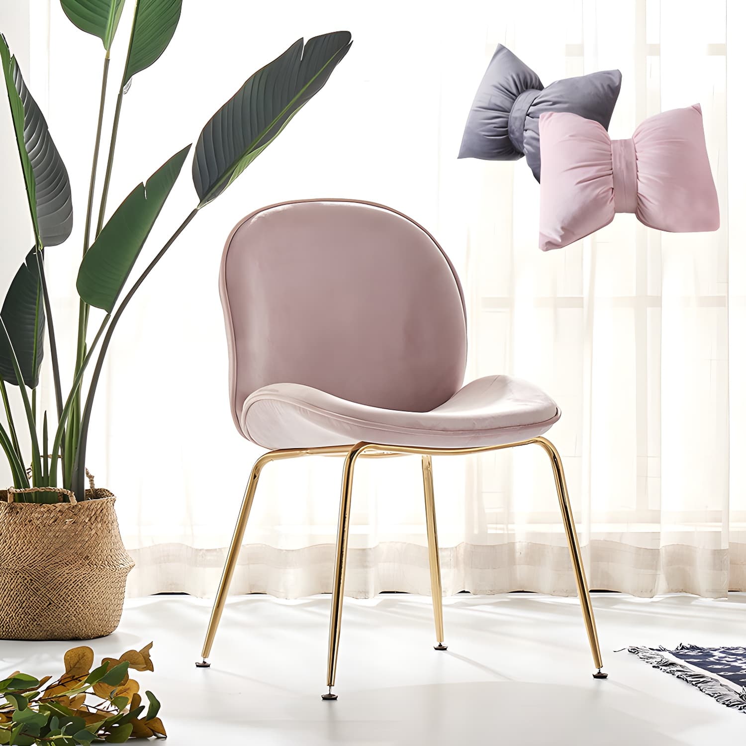 Metal Scandinavian Restaurant Side Chair Matte Finish Wingback Dining Chair - image 8