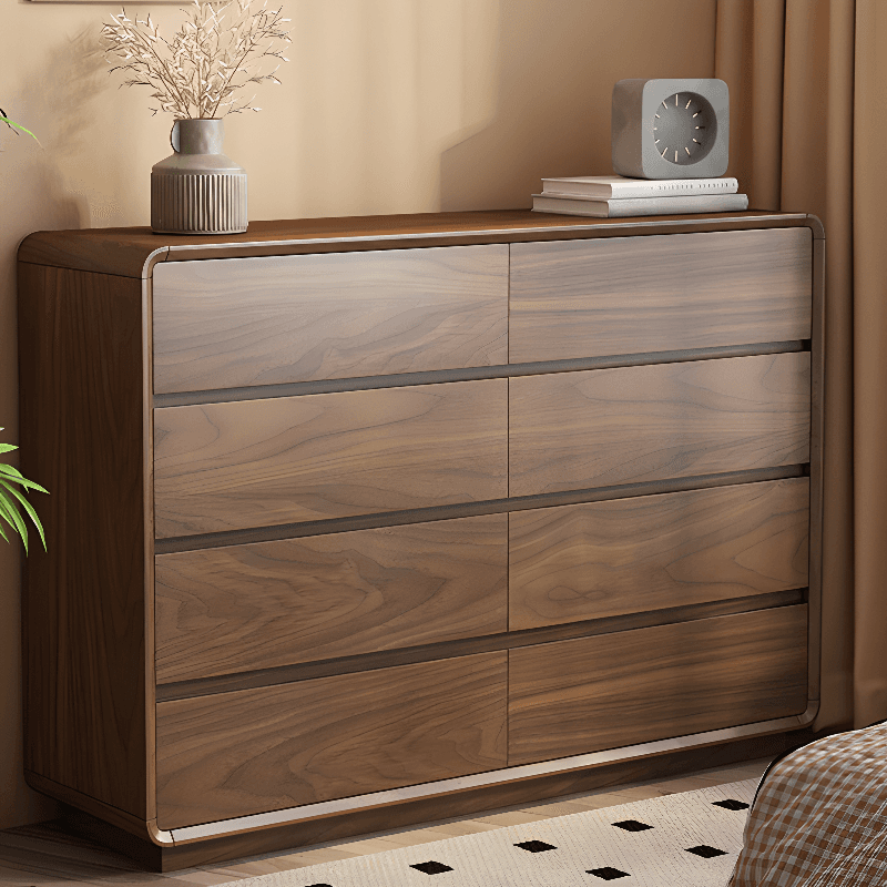 Cocoa Simplistic Natural Wood Bachelor Chest/Double Dresser with 6/9/5 Drawers in Horizontal/Vertical Orientation