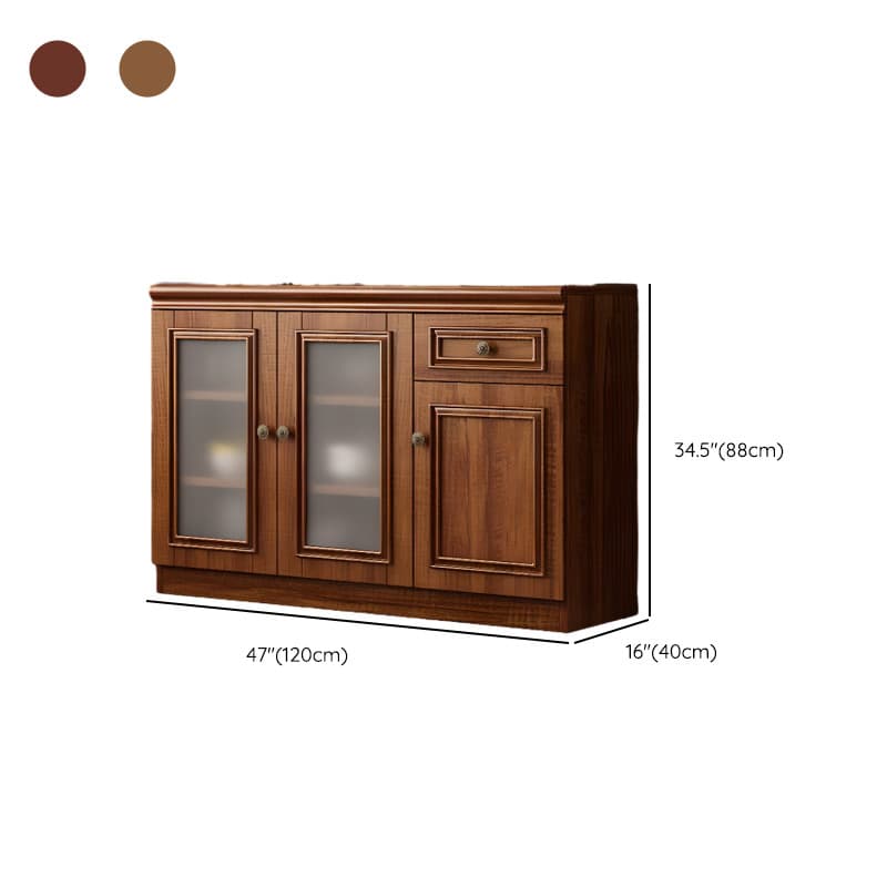 Unattached Microwave Storage Cabinet with Wine Storage Unit - image 20