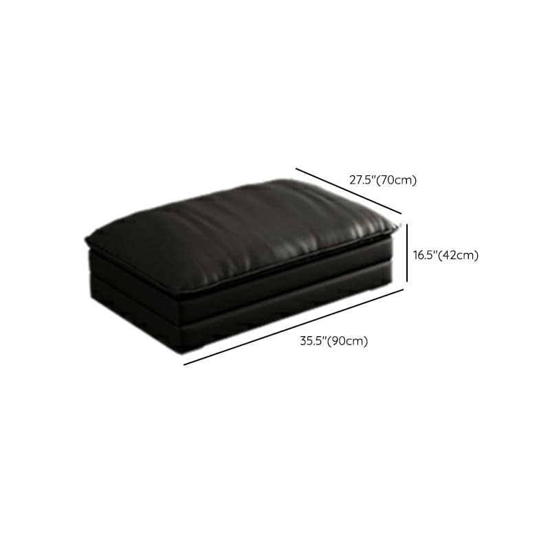 Black Cushion Back 30'' Interface Genuine Leather Sofa Pillow Top Arm - image 20