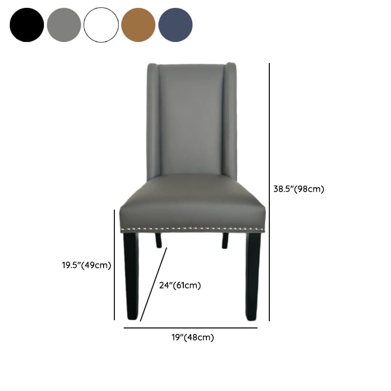 Flannel/Linen/PU Upholstered Stable Framed Armless Chair with Parsons Back and Nailhead Trim for Dinette in a Trendy Style - image 20