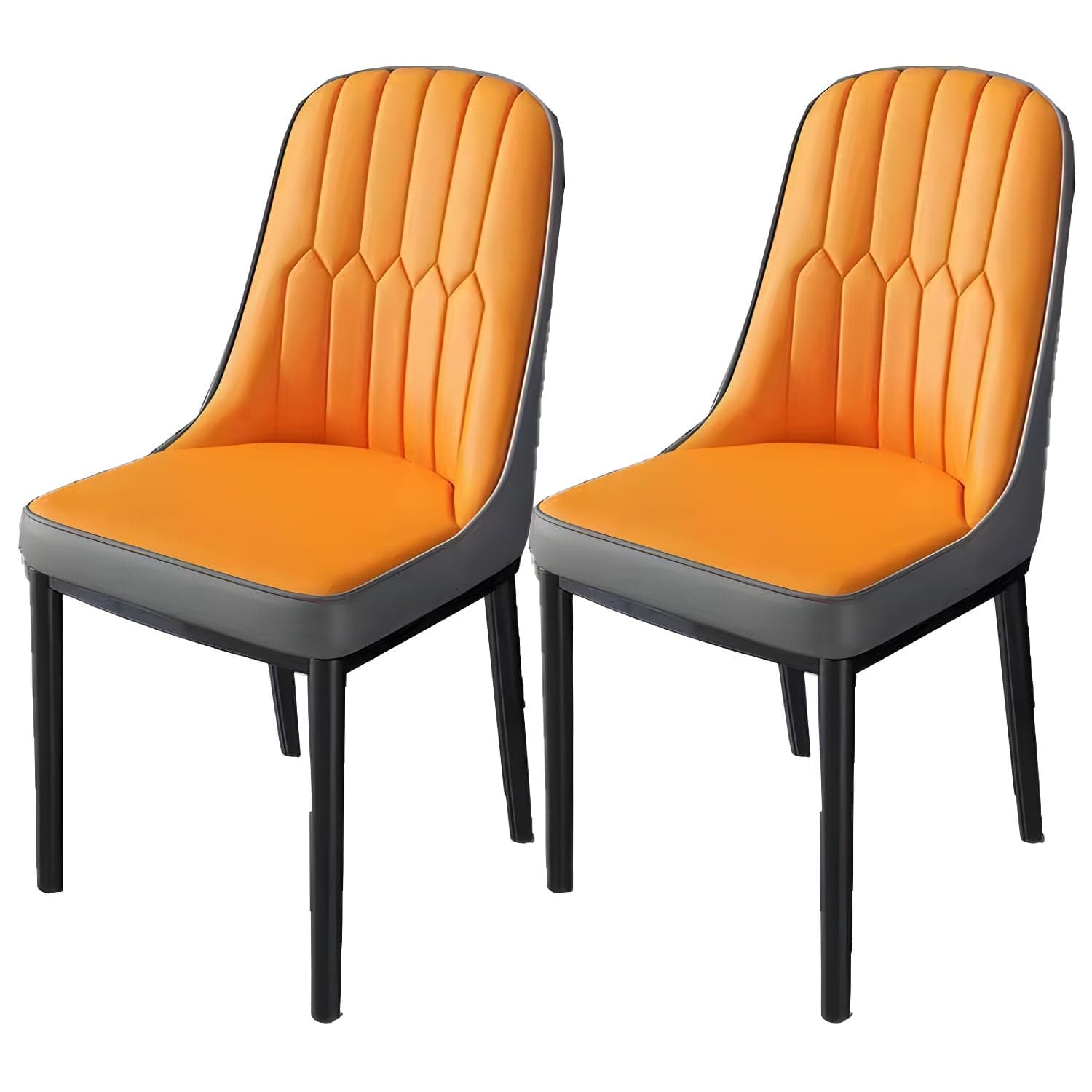 Glam Parsons Dining Side Chair Leather Indoor Dining Chair with Metal Legs - image 11