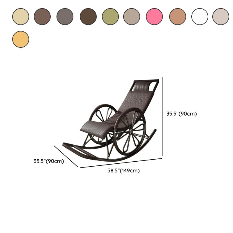 Simple Scratch-tolerant Cane Porch Rocker with Round Arm - image 18