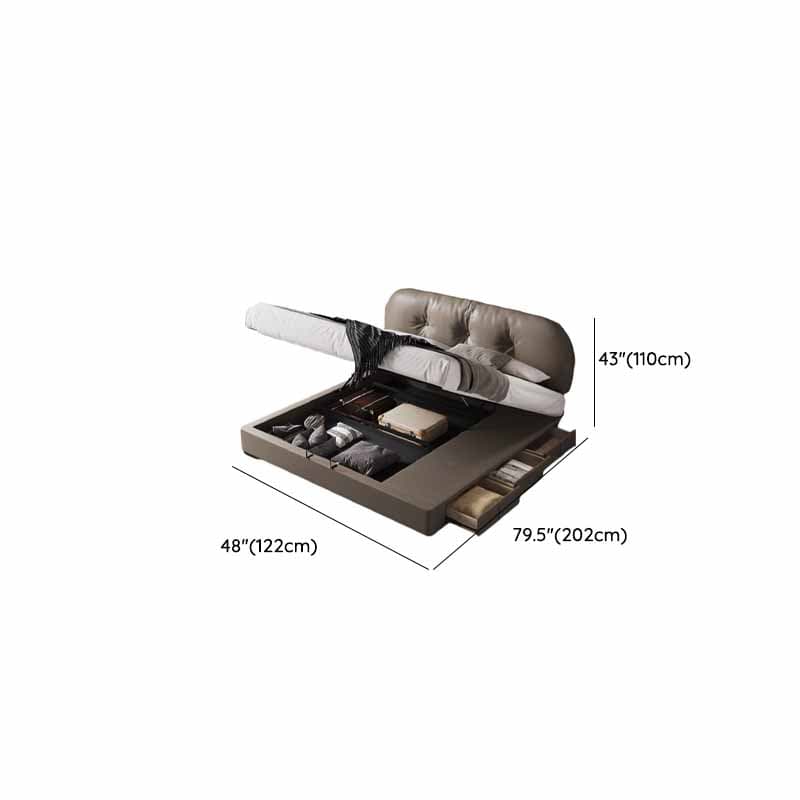 Light Gray Solid Color Storage Included Panel Bed for Bedroom - image 7