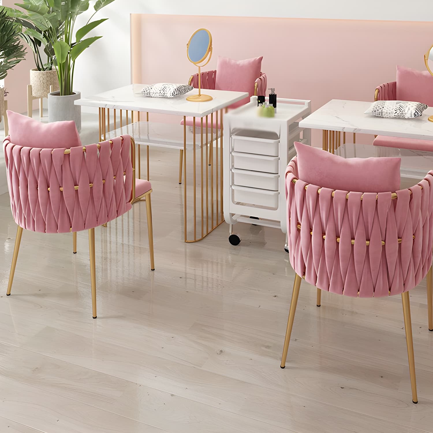 Contemporary Metal Dining Room Chairs Velvet Armless Dining Chairs for Home Use - image 14