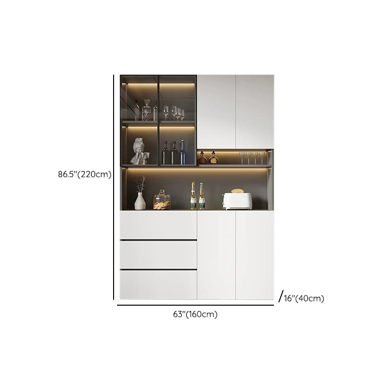 White Modern Buffet Cabinet with Cabinets and Shelves, Full Assembly Needed - image 18