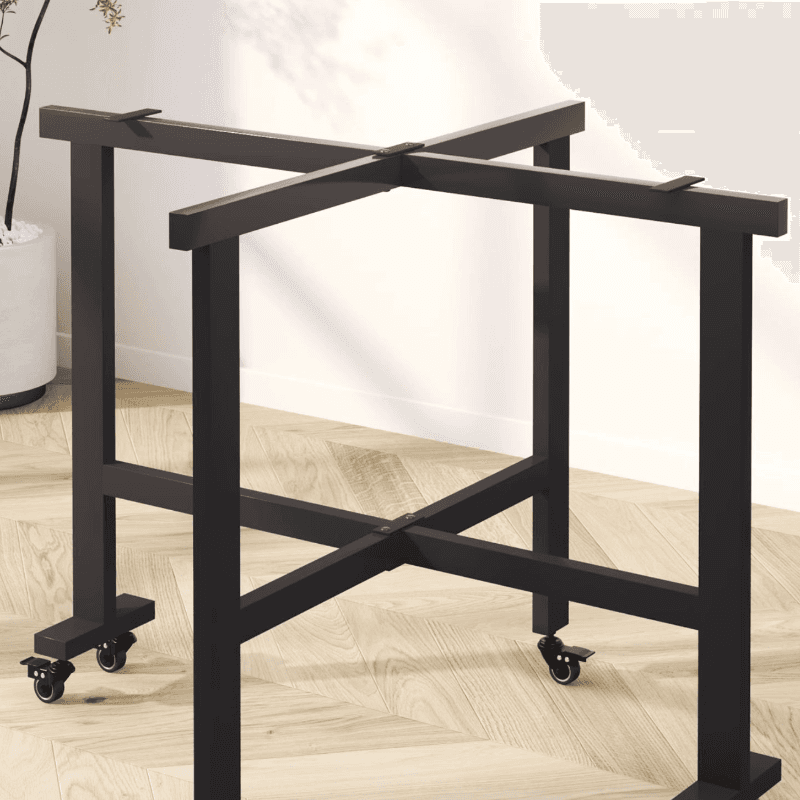 Simple Circular Weathered Wood Dining Table with MDF Top and Extendable Leaf Mechanism - image 8