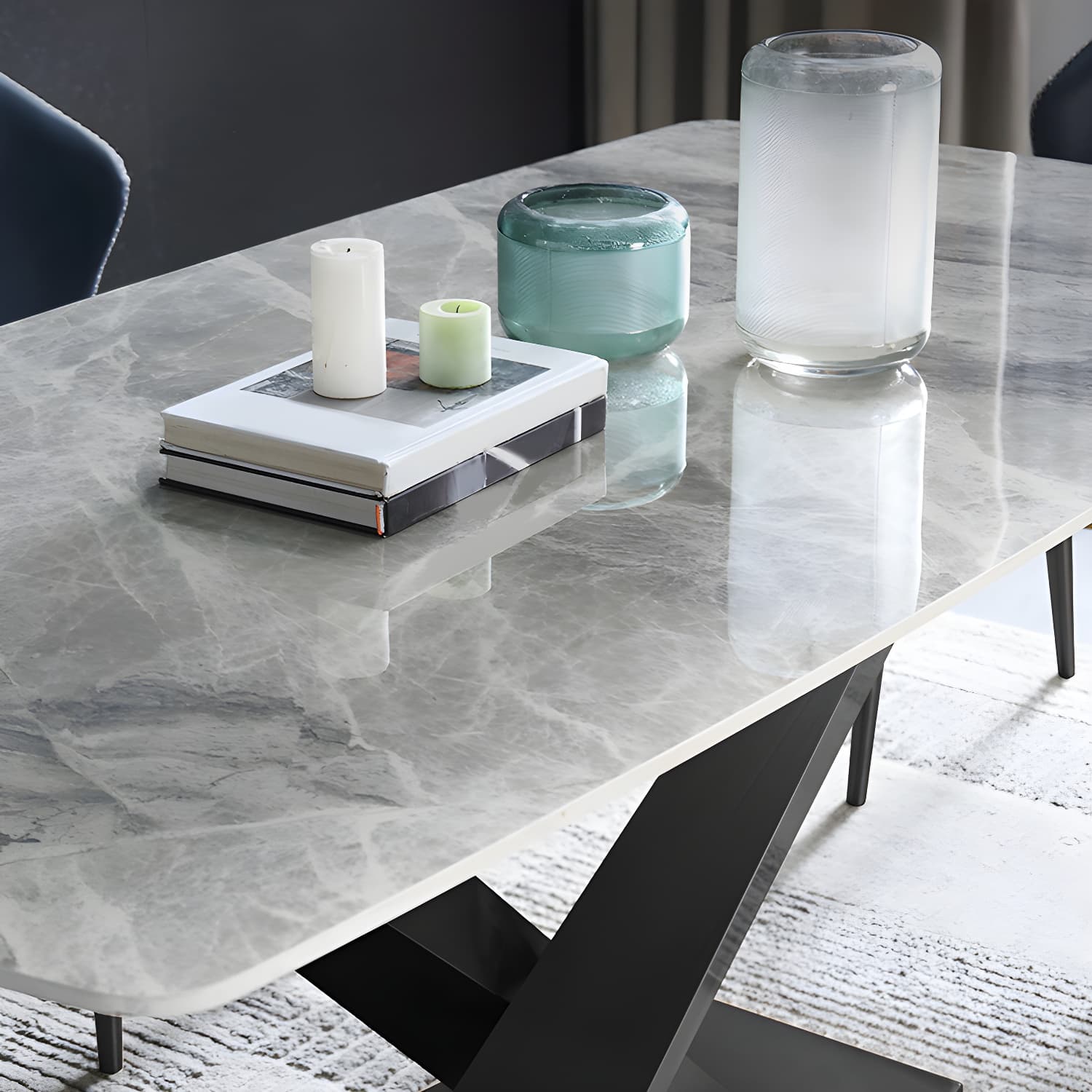 Modern Sintered Stone Top Dining Set Rectangular 1/4/5/7 Pieces Dining Area Table Set - image 6
