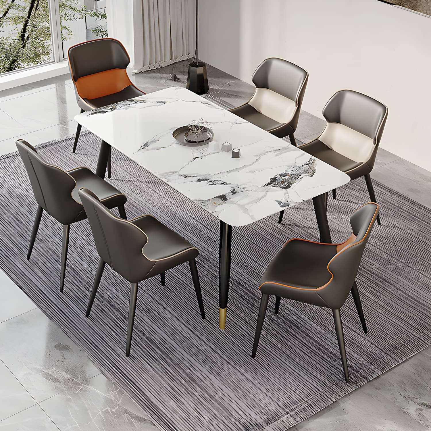 Brasserie Contemporary Faux Leather Dining Chair Parsons Chair in Matte Finish - image 31