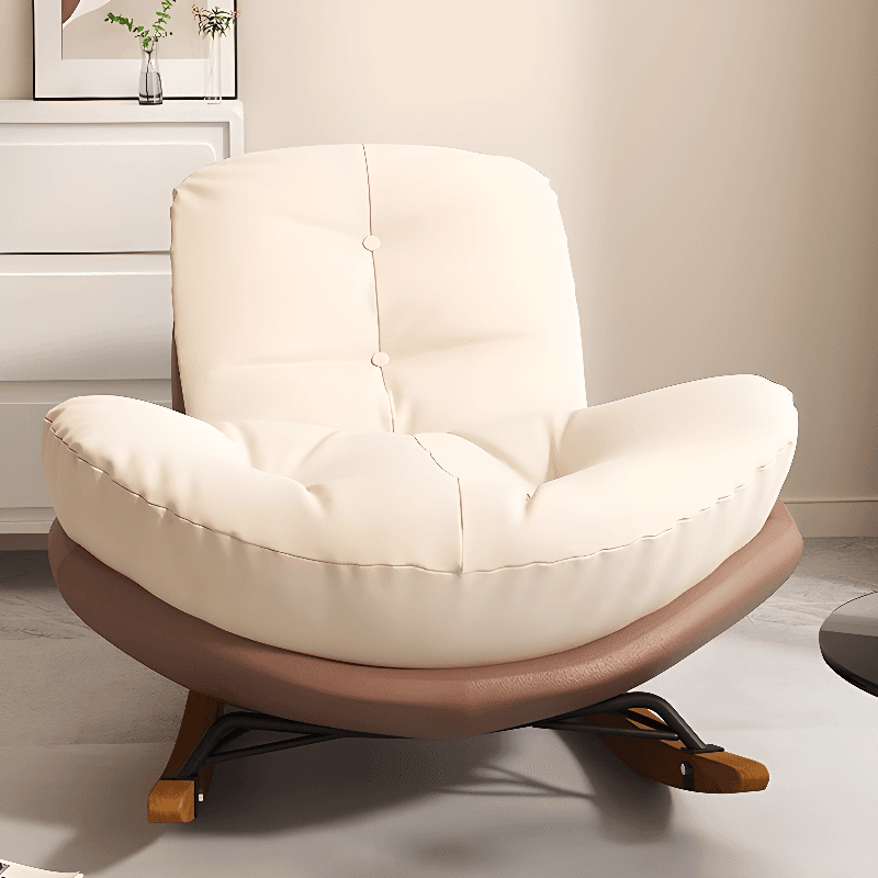 Stationary Upholstered Rocking Chair with Cushioned Rear in a Scandinavian Style, Footstool Included/Not Included - image 6